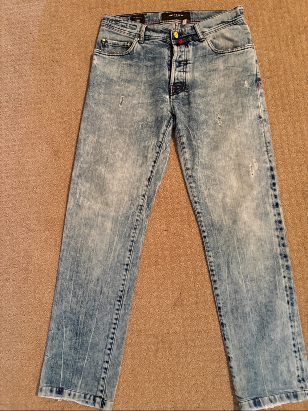 KITON Men’s 5-Pocket Acid Washed Soft Jeans, sz. 30 - Picture 2 of 5